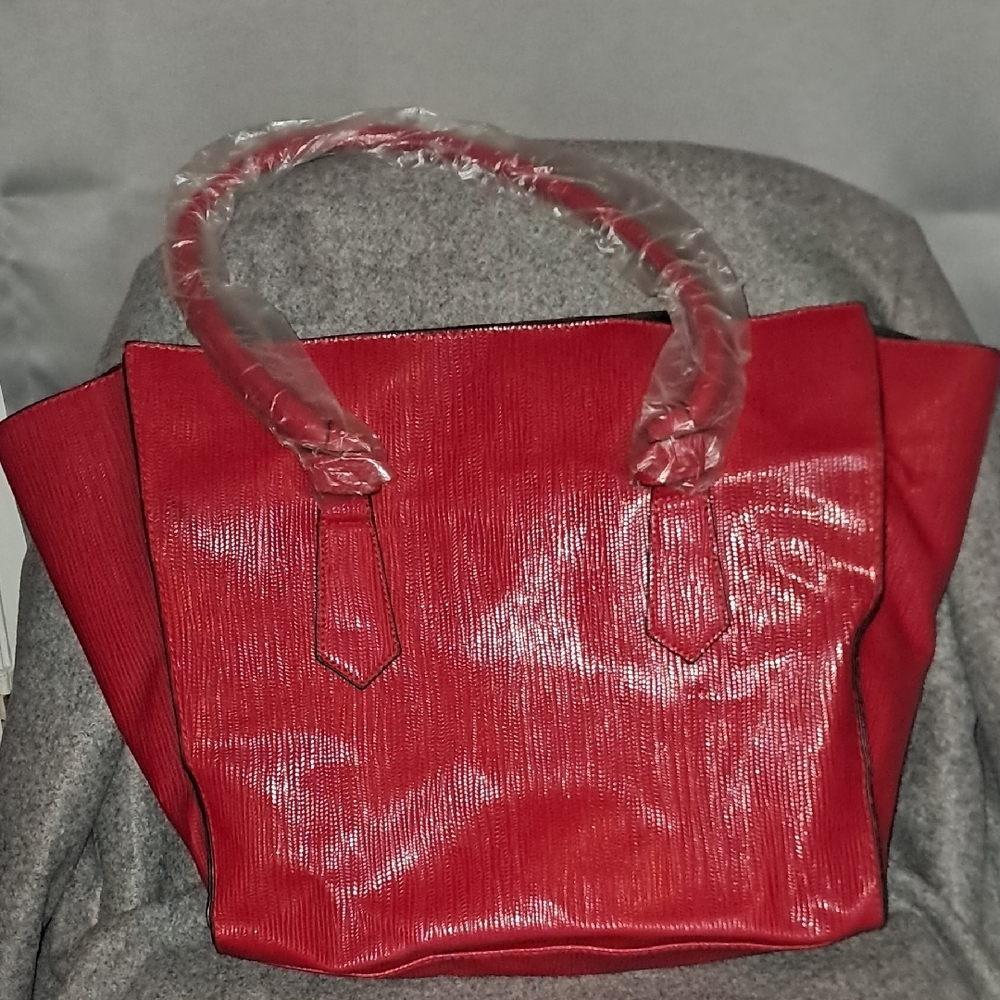 Red Glossy Tote Bag